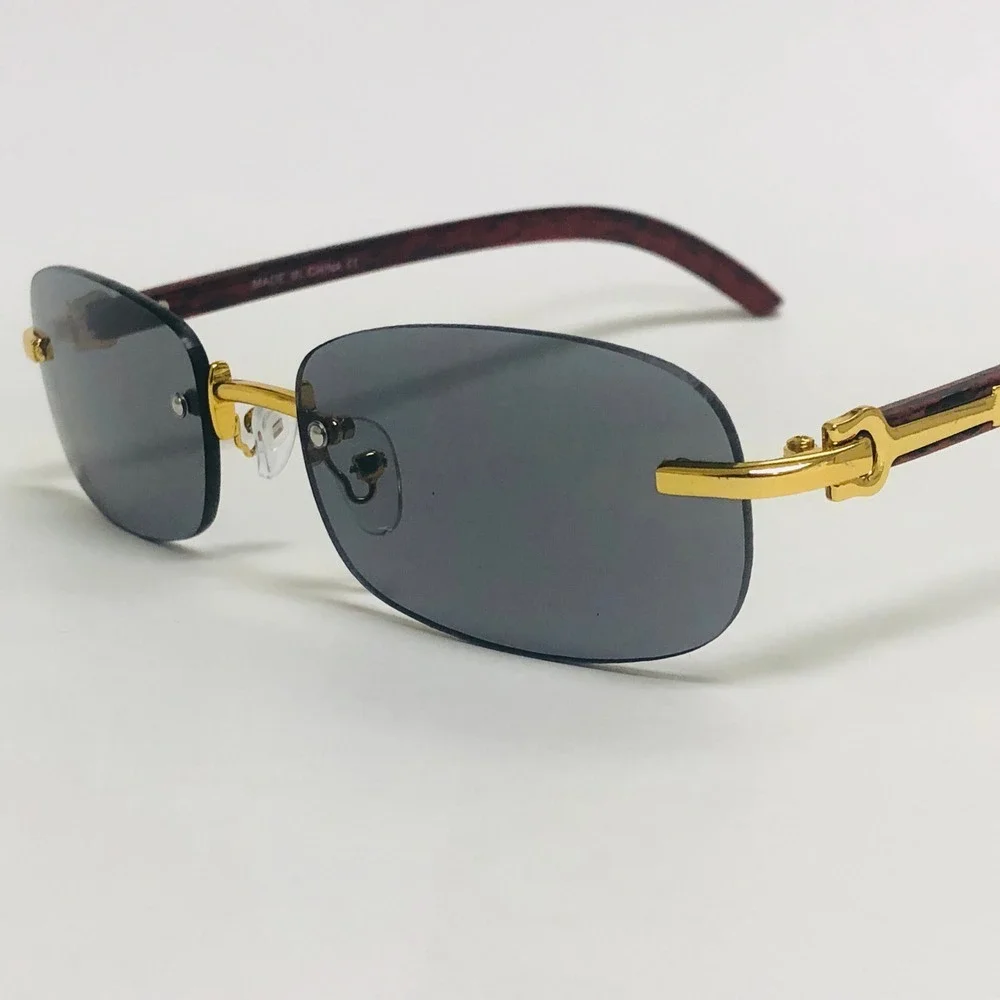 Men Sunglasses Small Framless Elegant‎ UV400 Outdoor Rapper Gangs Style Trendy